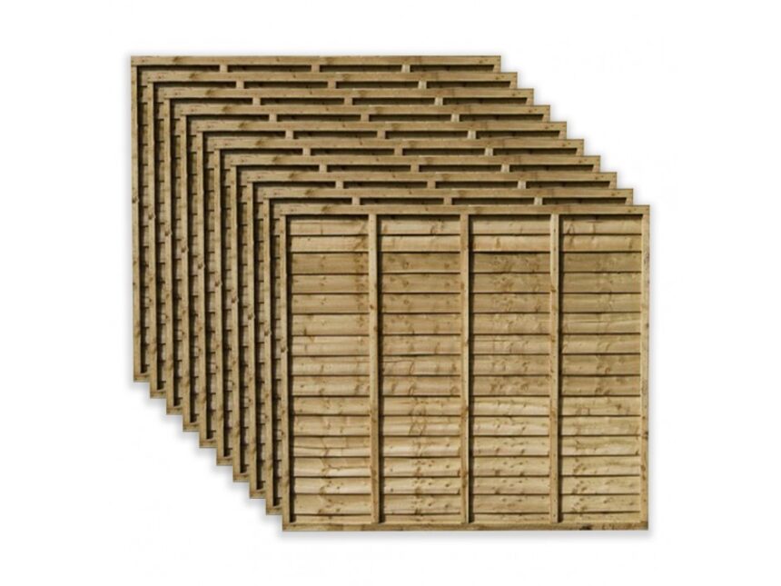 6ft x 3ft Waney Lap Overlap Larch Lap Fence Panels (Pack of 10) - Sheds ...