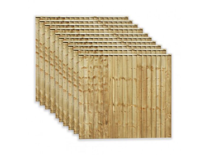 6ft x 3ft Featheredge Closeboard Fence Panels (Pack of 10)