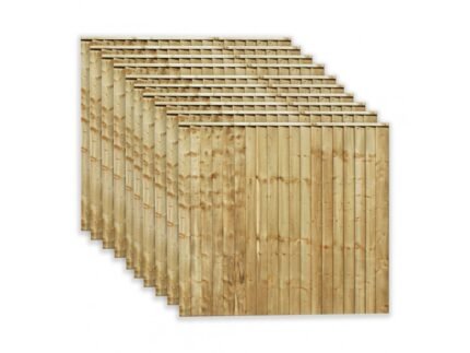 6ft x 4ft Fully Framed Featheredge Closeboard Fence Panels(Pack of 11)