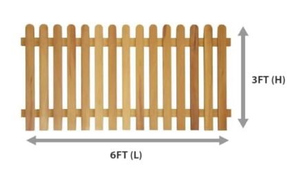 3ft Height Traditional Charm Picket Fence